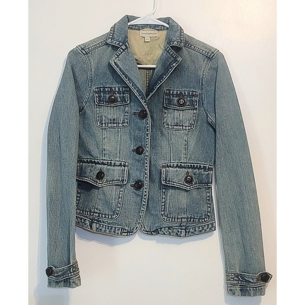 Rare Vintage Jacob Connexion Fitted Denim Jacket Size XS